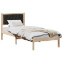  Sengestamme med hodegjerde Svart 80 x 200 cm Massiv furu