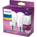 Philips LED-lyspære LED CLASSIC 60W A60 E27 WW ND 2PF/6 E27