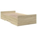  Sengeramme med skuffer sonoma eik 75x190 cm konstruert tre 8721102620041