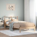  Seng med bokhylle uten madrass 100x200 cm heltre furu 8721158397300