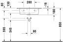 Duravit Me By Starck Compact Møbelser. 630x400 mm, 1 bl.hull, m/overløp, Hvit