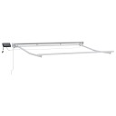 vidaXL Manuell markiseramme med LEDs Hvit 3,5 x 2 m Aluminium