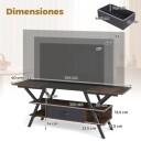 TV stativ med ladestasjon og LED belysning for skjermer opp til ca. 165 cm   Svart/Brown