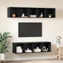  TV benksett 4 pcs Svart eik 37 x 37 x 142.5 cm Konstruert tre