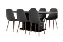 Concept 55 Griffith Uttrekkbart Spisebord 180/220 cm Svart + 6 stk Naira stol svart med valnøttben   Svart