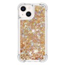 Trolsk Mobildeksel med Flytende Glitter Hjerter (iPhone 15 Plus) Gull