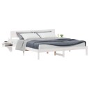  Sengeramme med nattbord Hvit 180 x 200 cm Heltre furu