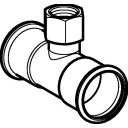 Geberit T-stykke FZ 88,9 mm med muffe Mapress for hydraulikk
