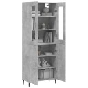vidaXL Highboard betong grå 69,5x34x180 cm konstruert tre 8720845476519