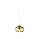 U2 Hiti Pendel 26 cm Natur/Røykfarget glass/Hvit ledning