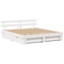  Sengestamme Hvit 200 x 200 cm Massiv furu og massiv furu