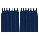  Gardiner med gardiner 2 pcs Mørkblå 140x140cm Polyester