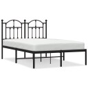 vidaXL Sengeramme i metall med hodegavl svart 120x190 cm