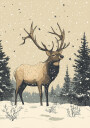 Elk Holiday Poster Plakat Plakat / 21x30cm