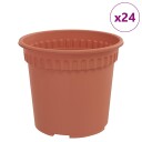 vidaXL Rund Blomsterpotte 24 pcs Klinker Rød Ø 15 x 12 cm Plast