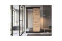Esville Garderobe med Speil 120x220 cm - Brun