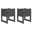 vidaXL Plantekasser 2 stk grå 40x40x52,5 cm heltre furu