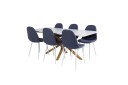 Venture Design Piazza & Polar spisegruppe Hvit/blå 6 st stoler & bord 180 x 90 cm