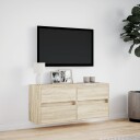  Vegghengt TV-benk med LED sonoma eik 100x31x45 cm 852294