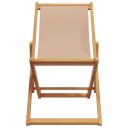  Sammenleggbare strandstoler 2 stk gråbrun stoff og heltre 3214499