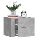  Veggmonterte nattbord 2 stk betonggrå 45x30x35 cm 848332
