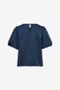 Vila Viellette 2/4 Satin Puff Top   Noos   Navy   34