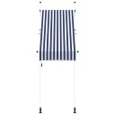 vidaXL Manuell uttrekkbar markise 100 cm blå og hvite striper