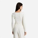 Andiata Polly Rib-Knit Top Chalk White