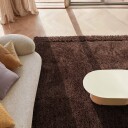 Ryetepper   Molyvos Natural Cotton Shaggy brun Størrelse: 200 x 290 cm