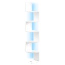 Hjørnehylle for veggmontering med RGB LED / svevende vegghylle / vegghjørnehylle / hjørnebokhylle