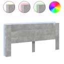  Hodegavl skap med LED betonggrå 220x16,5x103,5 cm 8721012465916
