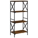 Bokhylle 4 etasjer røkt eik 59x35x132 cm konstruert tre 8721012194014