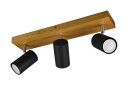 Trio Lighting Marley spot 3L GU10 matt svart/tre - Matt svart/Natur