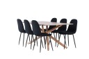 Venture Home Piazza Spisegruppe 180 cm Rektangulær med 6 Polar stoler Mocca/Sort