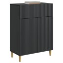  Serviesskap med skuff Svart 66 x 34,5 x 90 cm Konstruert tre