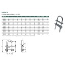 Blue Wave U-bolt - M8 - 1750 kg - 33x26 mm - 71 mm