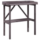  Plantebord med hylle grå 78x38x82,5 cm heltre gran