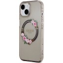 Guess Mobildeksel i MagSafe Design med Blomstermønster til iPhone 15/14/13 - Svart
