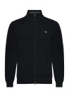 GANT Micro Textured Cotton Zip Cardigan   Black   XXL