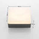 Lucande LED-taklampe Thilo, IP54, grå, 16 cm, HF-sensor