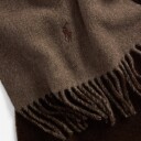 Fringe-Trim Wool Scarf Nutmeg/Brown Htr