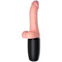 King Cock Plus Thrusting Dildo med Pung 28 cm   - Beige