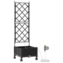 vidaXL Hageplantekasse med vanning og hjul Svart 40 x 40 x 132 cm PP