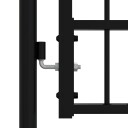 Gjerdeport med spydtopp svart 103x120 cm pulverlakkert stål