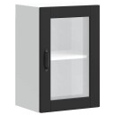  Veggmontert kjøkkenskap med glassdør Porto svart 8721158423542