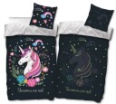 Licens Enhjørning sengetøy   Selvlysende sengetøy med Unicorn   100% bomull