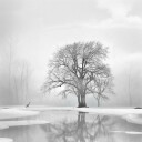 Tranquility after the snow Plakat Plakat / 100x100cm