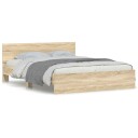vidaXL Sengeramme med hodegavl sonoma eik 140x190 cm 8721012247161