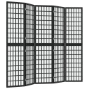vidaXL Sammenleggbar romdeler 5 paneler japansk stil 200x170 cm svart