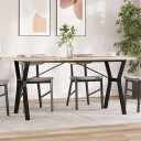  Spisebord Y-ramme 160x80x75,5 cm heltre furu og støpejern 3282787